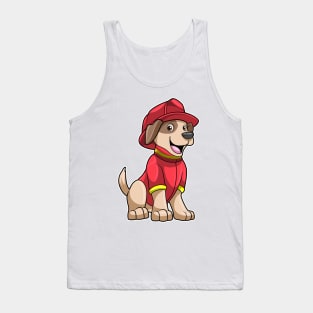 Dog as Firefighter with Fire helmet Tank Top